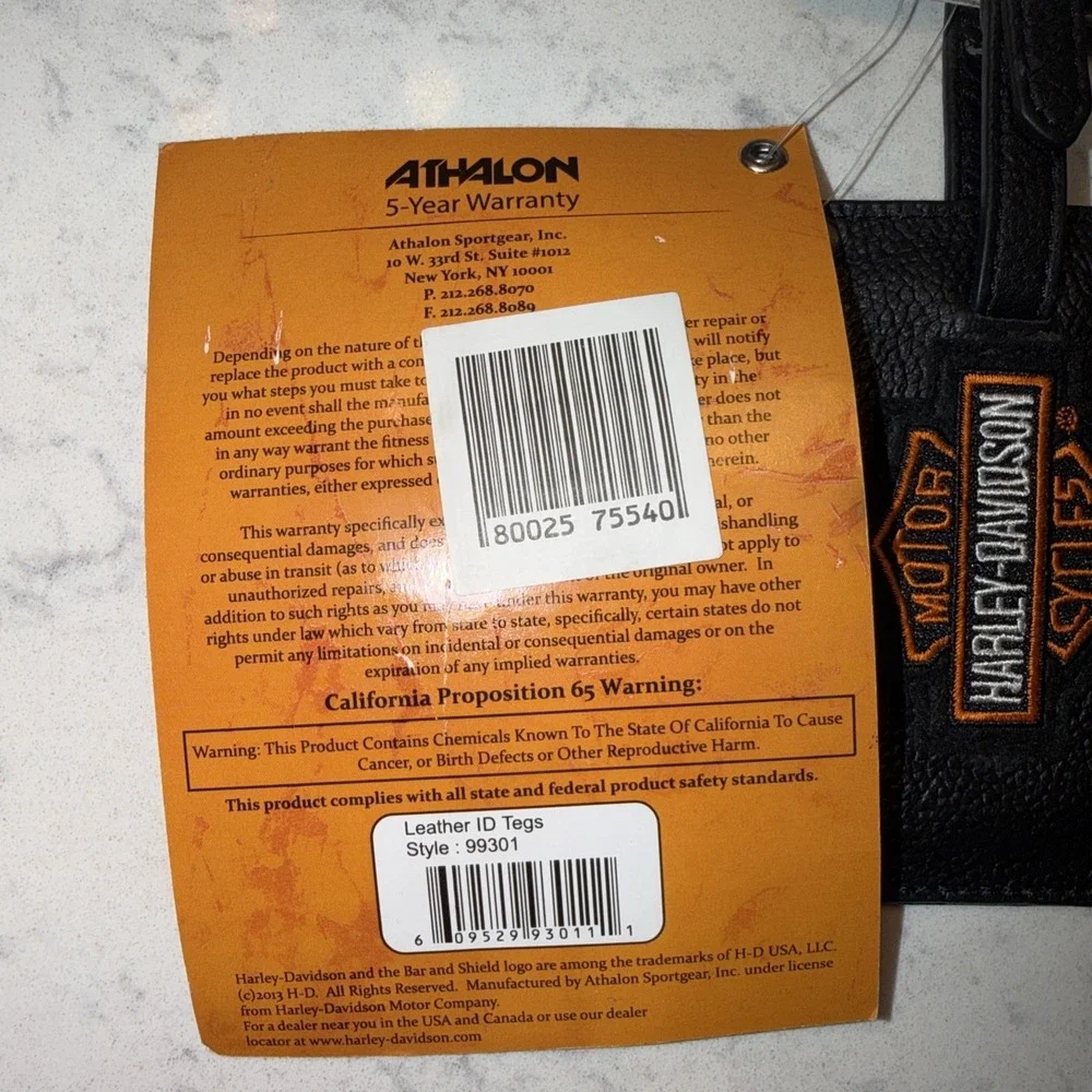 Harley Davidson Luggage Tag Lot Of 2 Identification Tags